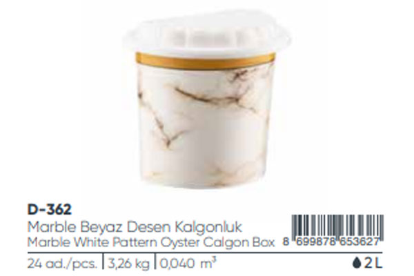 Marble White Pattern Oyster Calgon Box 
