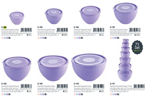 Bowl with Lid 7 Pcs Set